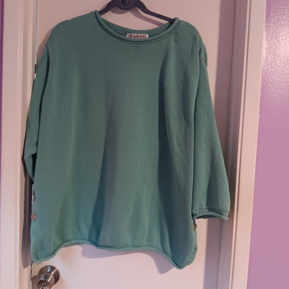 Silhouettes Women's Vintage Aqua Plus Size Sweater Tunic - Picture 1 of 7